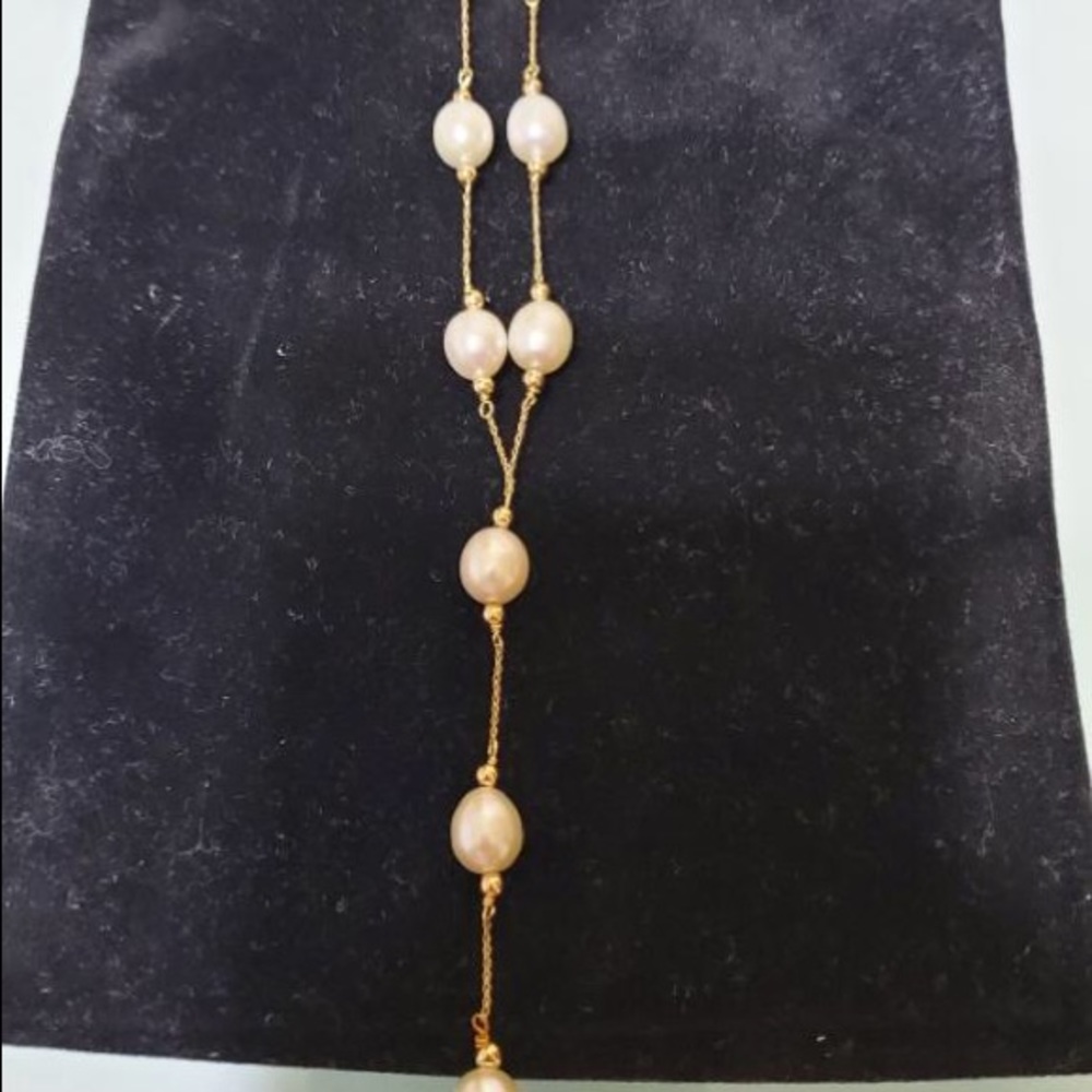 SOLDFreshwater Pearl & Bead 14Kt Necklace - Picture 3 of 4